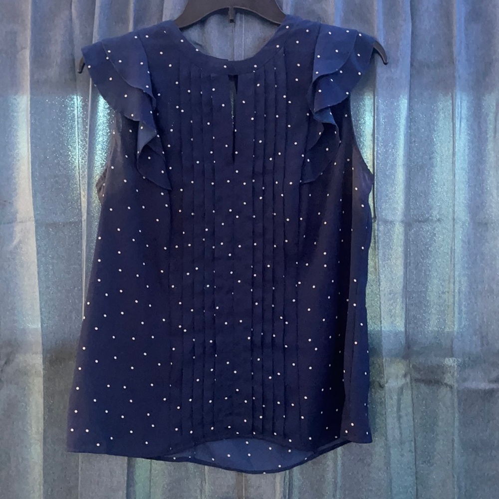 ELLE blue polka dot blouse